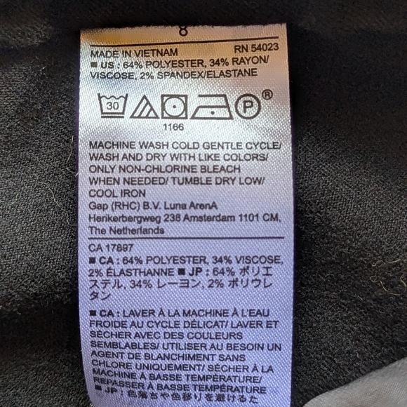 Banana Republic High Rise Pleated Wide Leg Pants Black Soft Structure Sz 8 - Picture 9 of 11